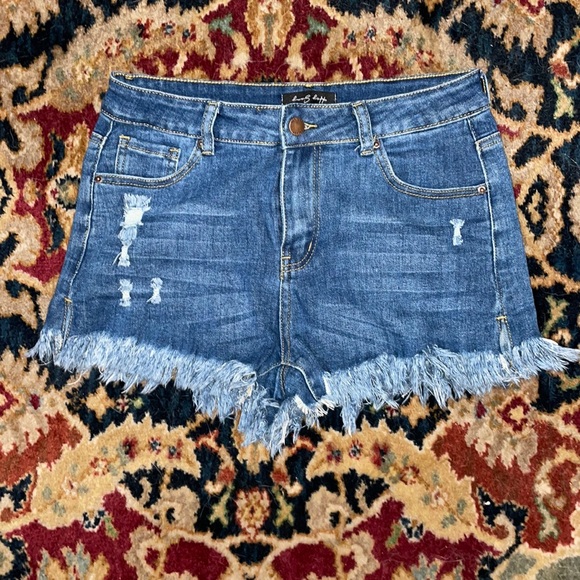 Hey Samy Frayed Jean Shorts Medium 29” Waist Stretch - Picture 1 of 4